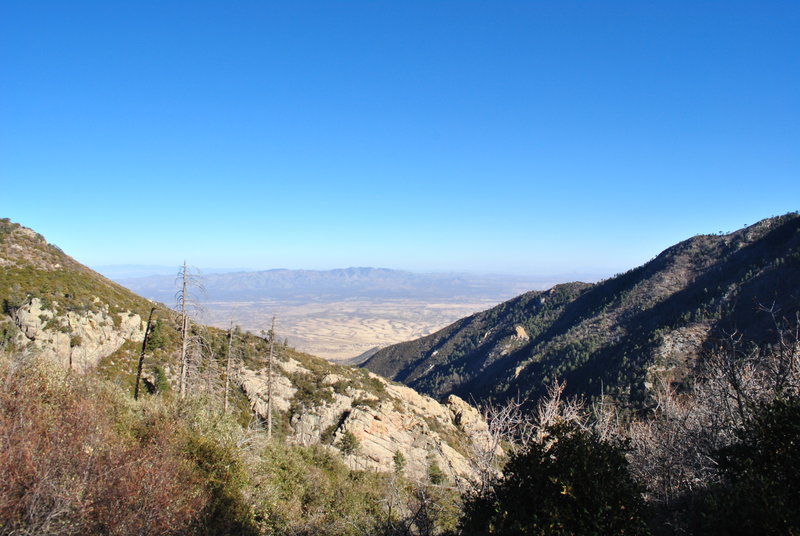 First view back east above canyon hiking.