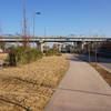 The trails goes north under Gwangjingyo Bridge.