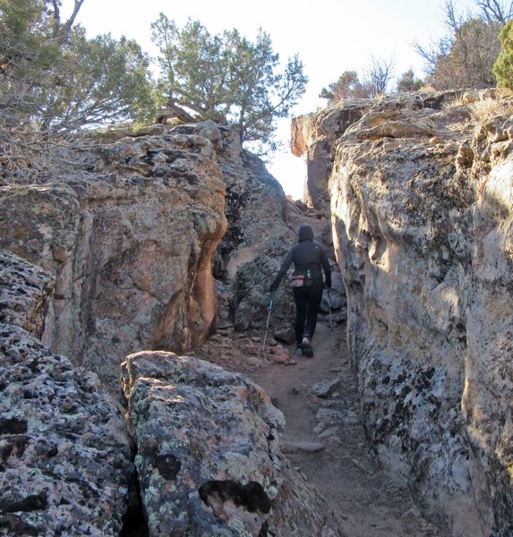 The short narrow section is a favorite spot along the trail.