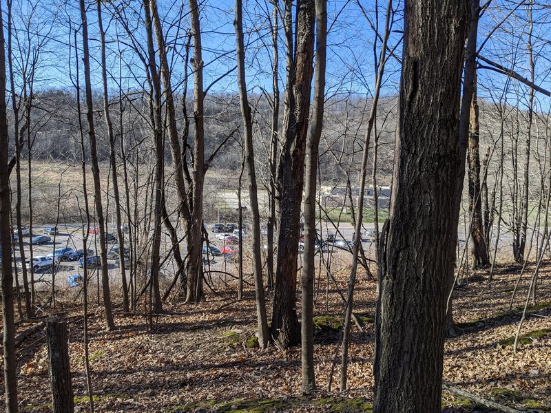 The bright lights of Richland Center are usually visible from the trail.