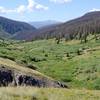 Looking south, upper P lot on right side of pic. Official trailhead of #882 starts here