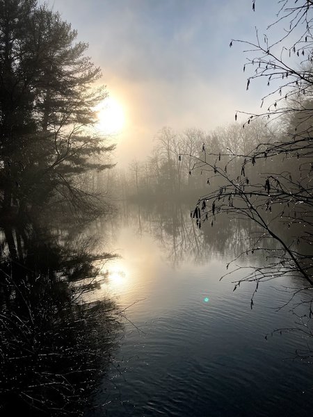 Lifting of the morning fog.