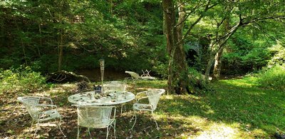 A little place to relax just outside the railroad tunnel.