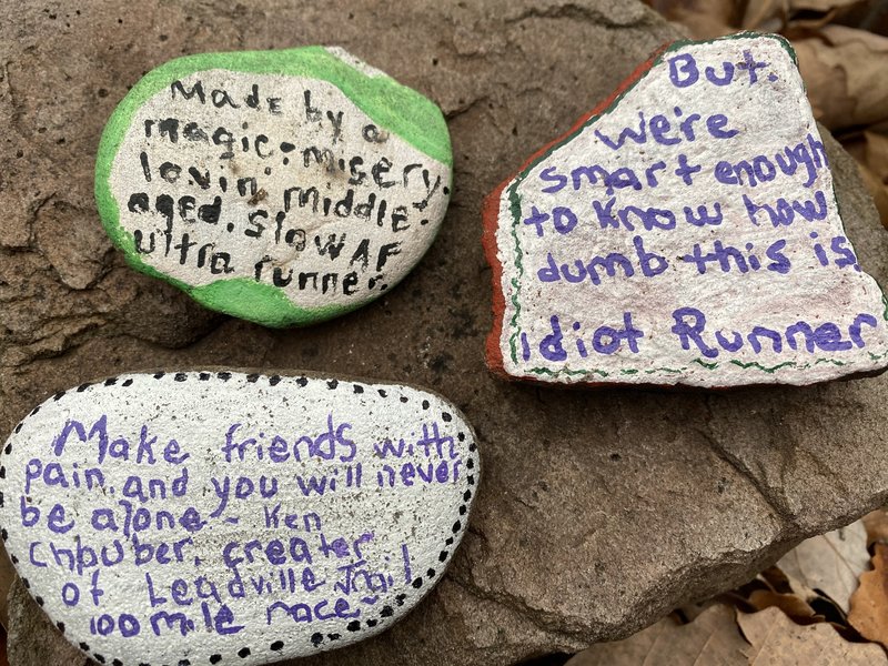 Some wonderful words of advice along Jeep Trail Connector from fellow trail runners :-)