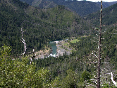 The Illinois River and Pine Flat from the Illinois River Trail.