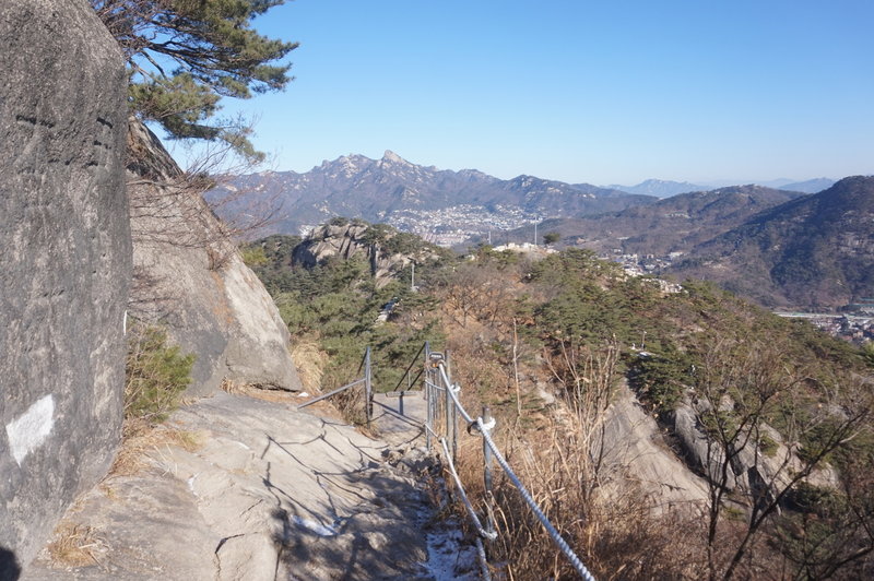 Top of Inwangsan Mountain with Bugaksan Mountain in the background