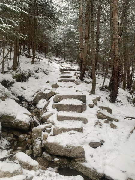 Some of the many stone stairs.