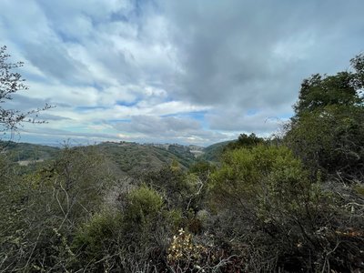 View from the top of the first climb, with the San Francisco Bay visible in the distance.