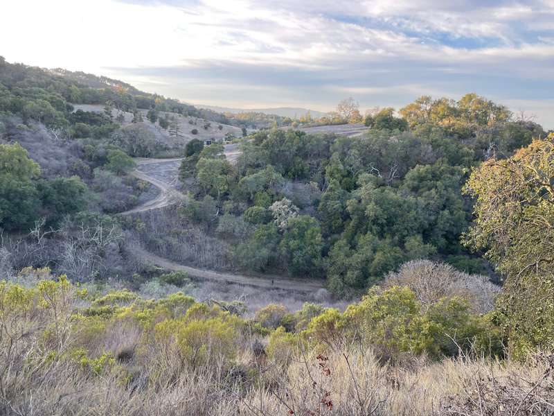 You can see the Vista Trail snaking its way up the hill from the Valley View Trail.