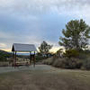 A covered picnic table offers great views and a nice place to grab a bite.