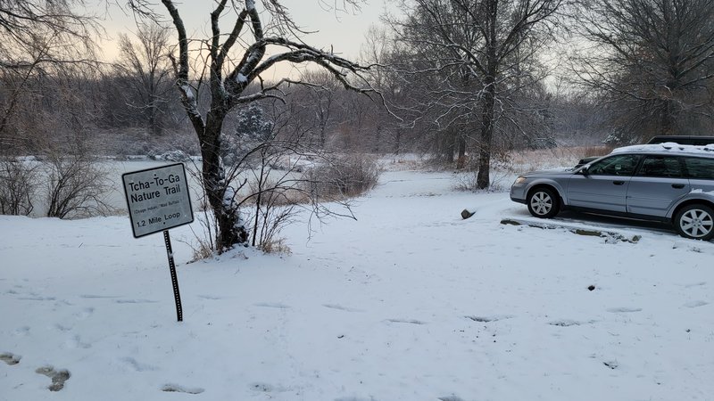 The trail network for Larry's Trail can be easily (and best) access from the Tch-To-Ga Nature Trail trailhead.