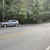 Small parking area at the end of the trail. Trailhead is off to the right in the photo.