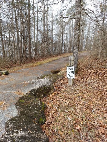 Entrance to the trail a cross from the play ground.