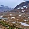 July 2018 JMT thru Hike. South bound. Just crossed over Muir Pass looking south at Helen Lake