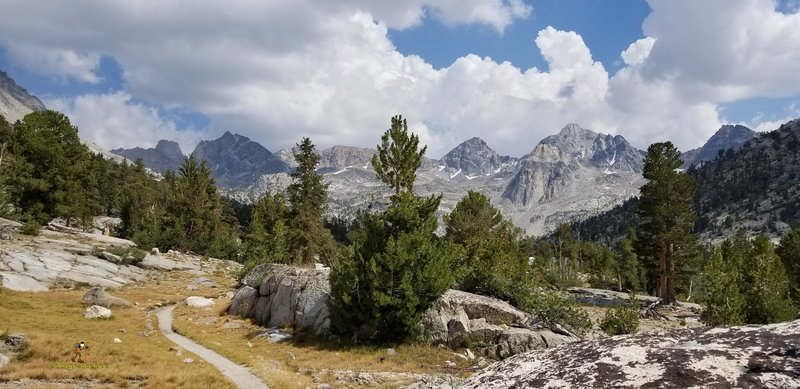 July 2018 JMT thru Hike. South bound. Almost to Rae Lakes.