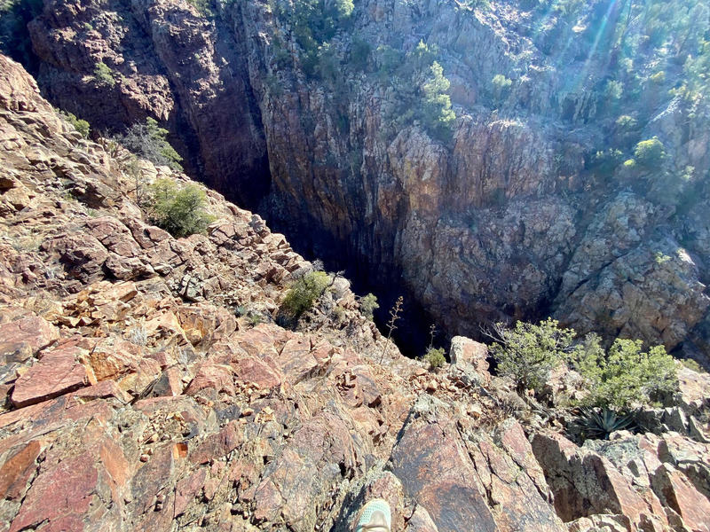 View from on top of the descent right before you get to the bottom.