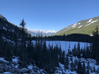 Upper Granite Lake, from the talus field on South side.