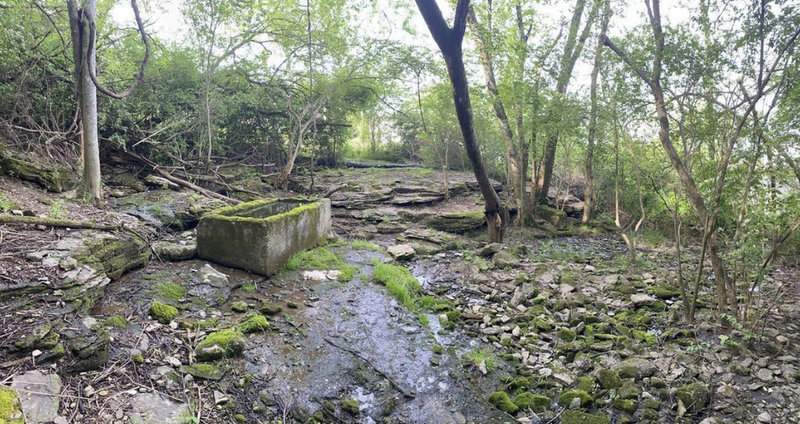 Water trough at the trailhead entrance.