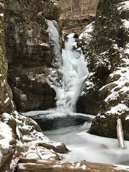 Indian Hole Brook Falls in winter