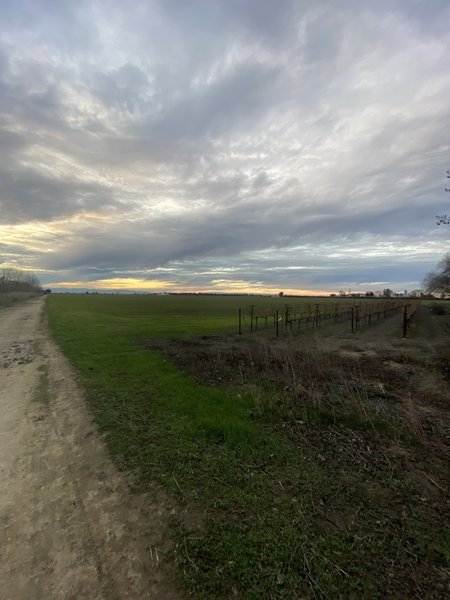 View looking down the trail from the end approaching F Street.