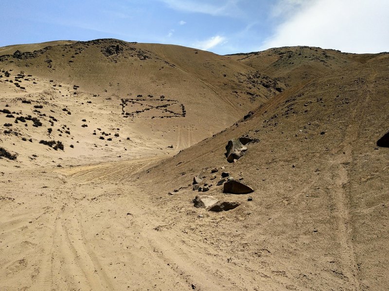 X marks the spot (One of many possible routes to reach the summit).