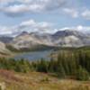 Baker Lake, Fossil Mountain (left) and Brachiopod Mountain (right) in the Skoki highlands.