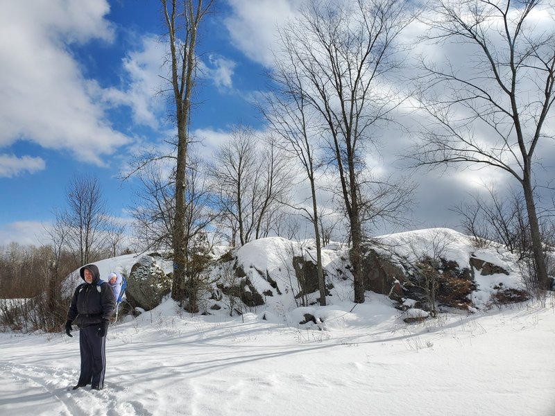 Elephant Rock in the snow.