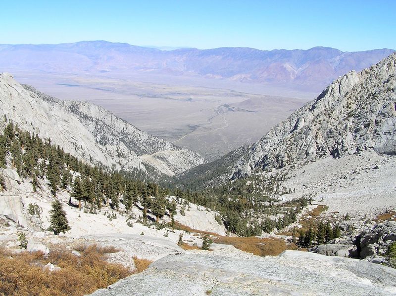 View from Little Meysan (Grass) Lake outlet east towards White Mountains.