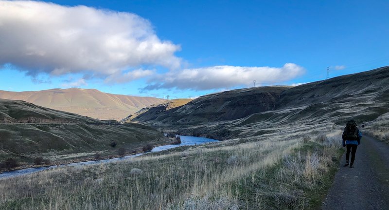 Hiking along the Deschutes River Trail.