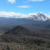 Two of the 3 Sisters and Broken Top looking south from Black Crater summit.