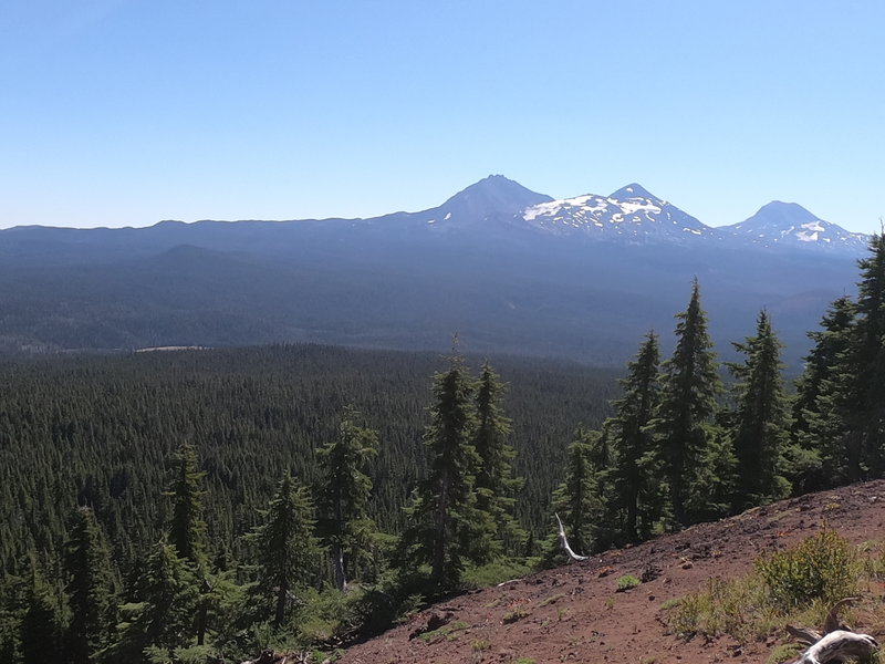 North Sister, Little Brother, Middle Sister and The Husband (L-R) from Scott Mtn.