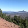 Looking northwest from Scott Mtn. Mt. Washington (closest), 3-Fingered Jack (middle) and Mt. Jefferson (farthest).