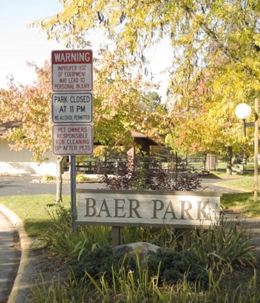 Baer Park entrance sign