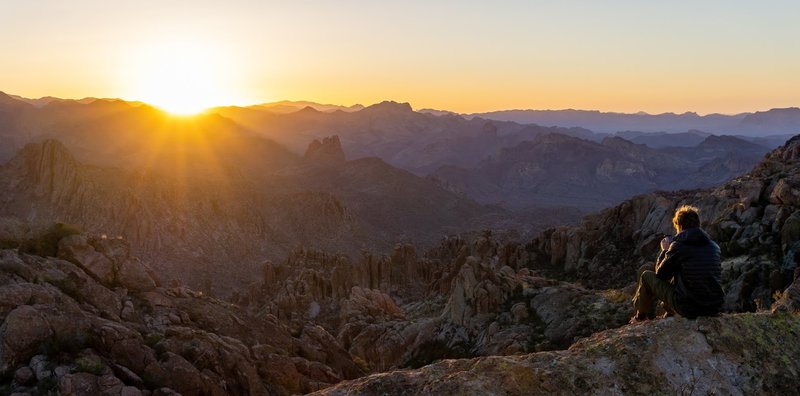 Sunrise over the Superstition Mountains