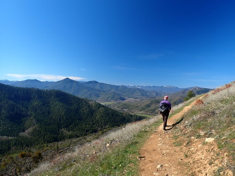 Along the upper part of the trail, with Tallowbox Mountain in the distance.