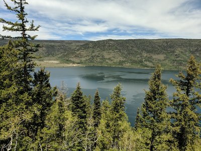 View of the lake from higher up on the trail.