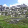 End of Thomas Creek trail showing Mt. Fitzgerald and beaver pond. (06-26-2009)