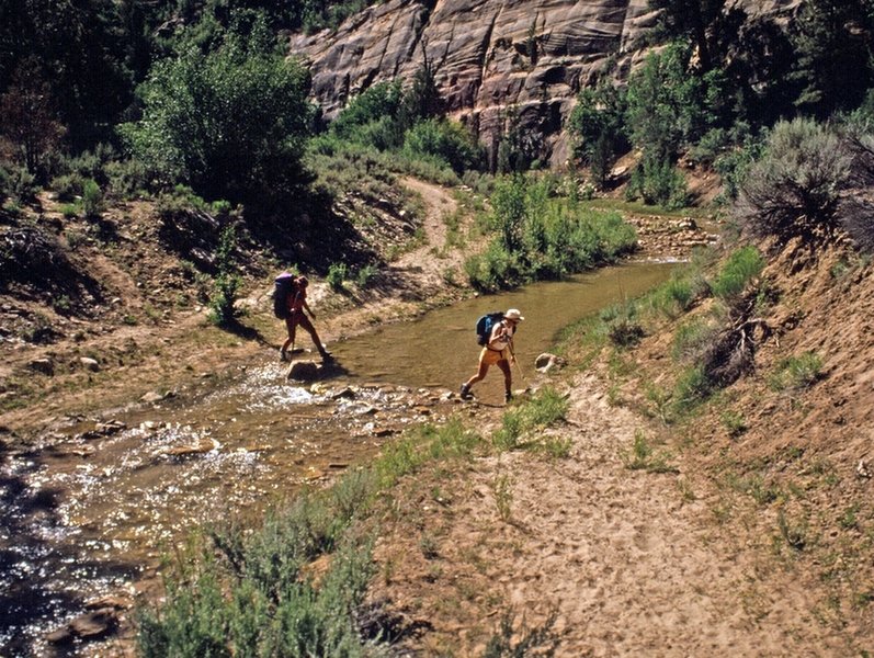 Starting into the narrow part of the canyon.