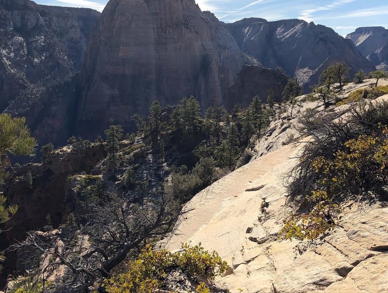 View of Angels Landing from the West Rim.