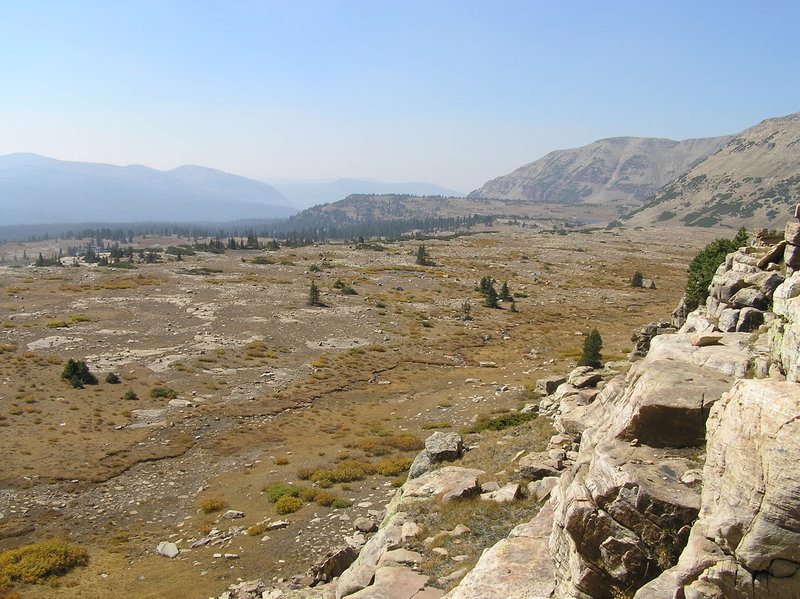 Climbing up to the second bench behind Shaler lake (looking southwest). (09-18-2012)