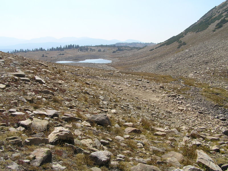 Approaching Faxon Lake (it was a very dry year). (09-18-2012)