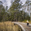 Wooden bridge facing west.