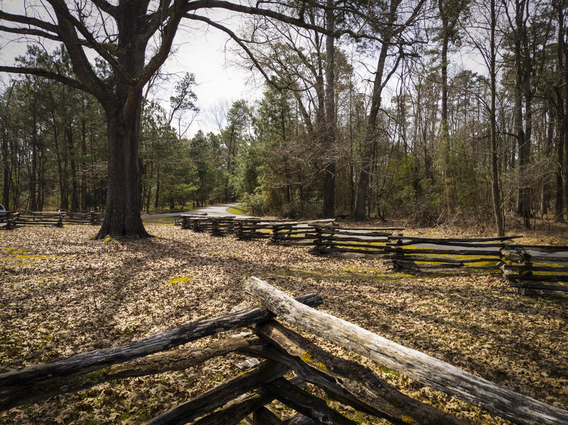 Fenced area at furthest point of long loop.