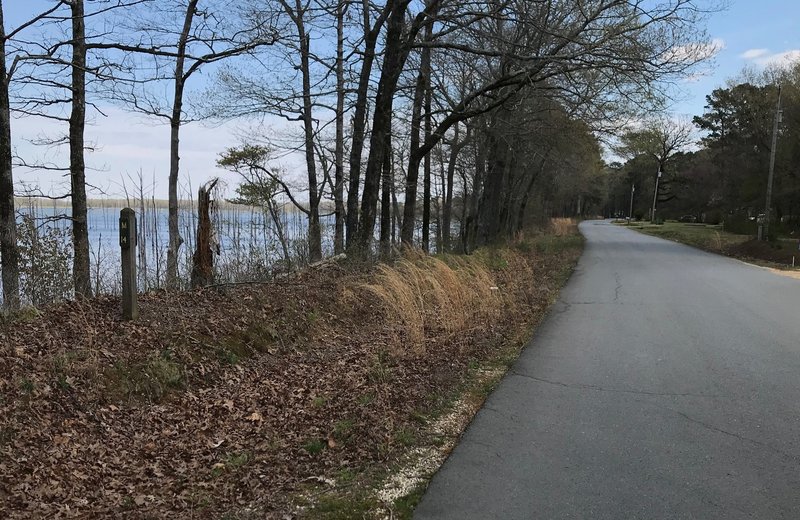 After the levee section ends, a road section about 1.25 miles long starts just after mile marker 13.