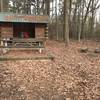 One of two shelters located off mile 6 (this is shelter number 1). Each shelter has a picnic table and fire pit. Actual location at about (33.94213, -91.79592).