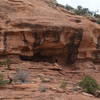 Fallen Roof Ruin alcove from a distance.