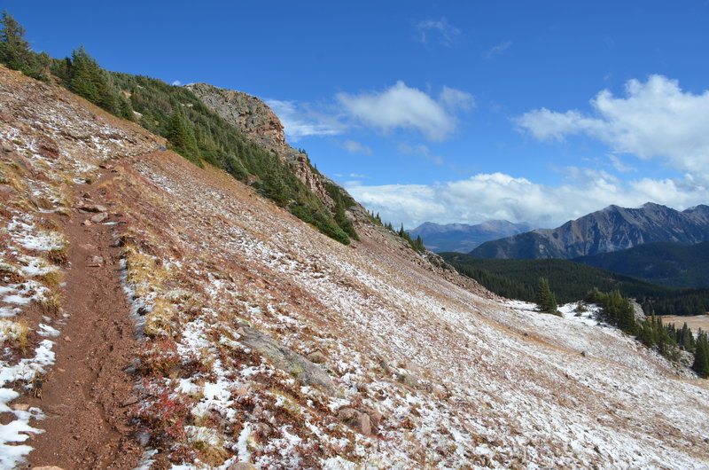 Final leg up Gore Range Trail to Eccles Pass.