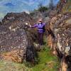 The channel cut through the outcrop at the Chinese Wall.