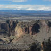 The view of the Cascades over Smith Rock get better the higher up Grey Butte you climb.