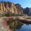 Early morning reflections of the rocks on Crooked River.